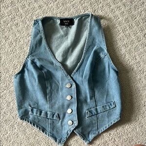 Vici Blue Denim Buttoned Vest